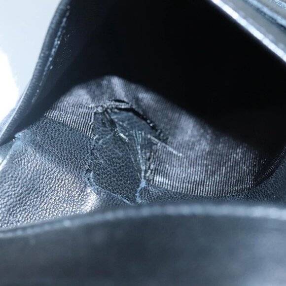 CHANEL Bifold Wallet Lamb Skin Black CC Auth - Picture 14 of 16